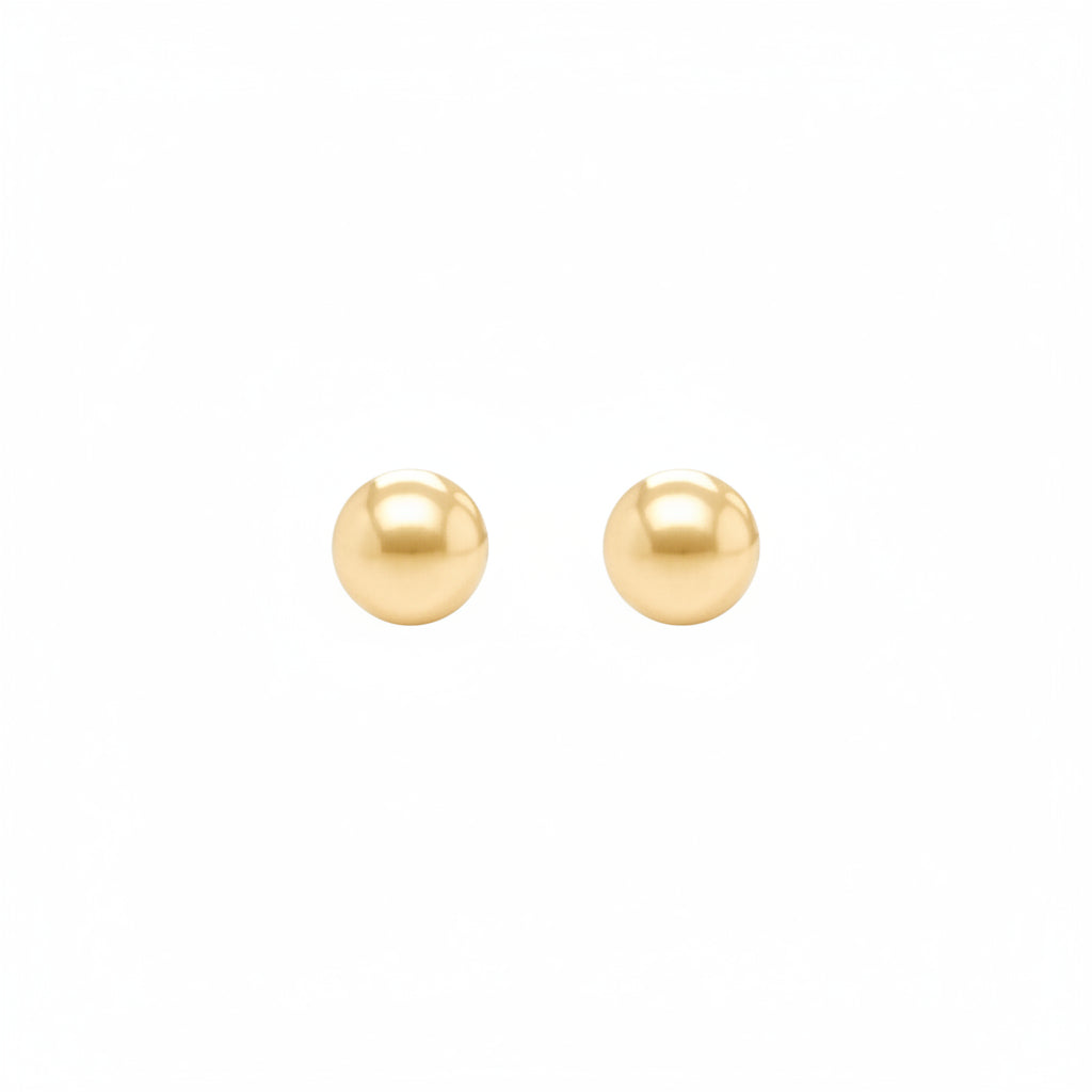 14K Gold Plain Ball Stud Earrings 5mm