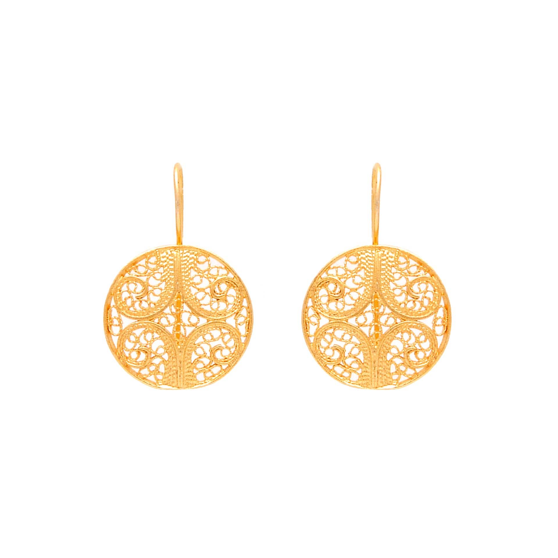 Earrings Circles in Gold Plated Silver