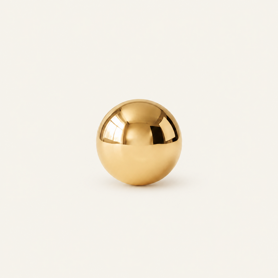 14K Gold Plain Ball Stud Earrings 5mm
