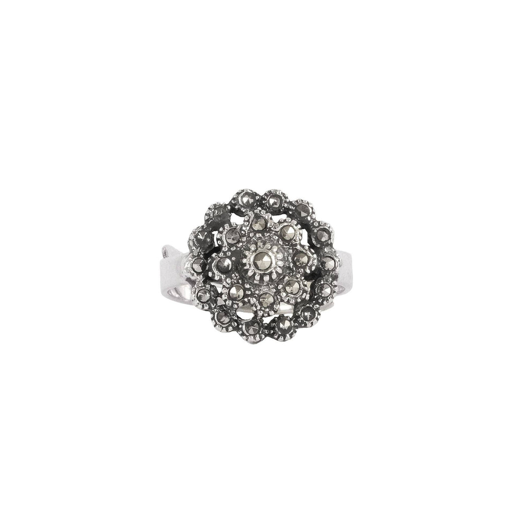 Ring Pinecone Marcasites in Silver