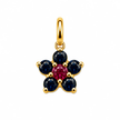 Sapphire & Ruby Flower Charm in 18K gold — VALENT'S Gioielli