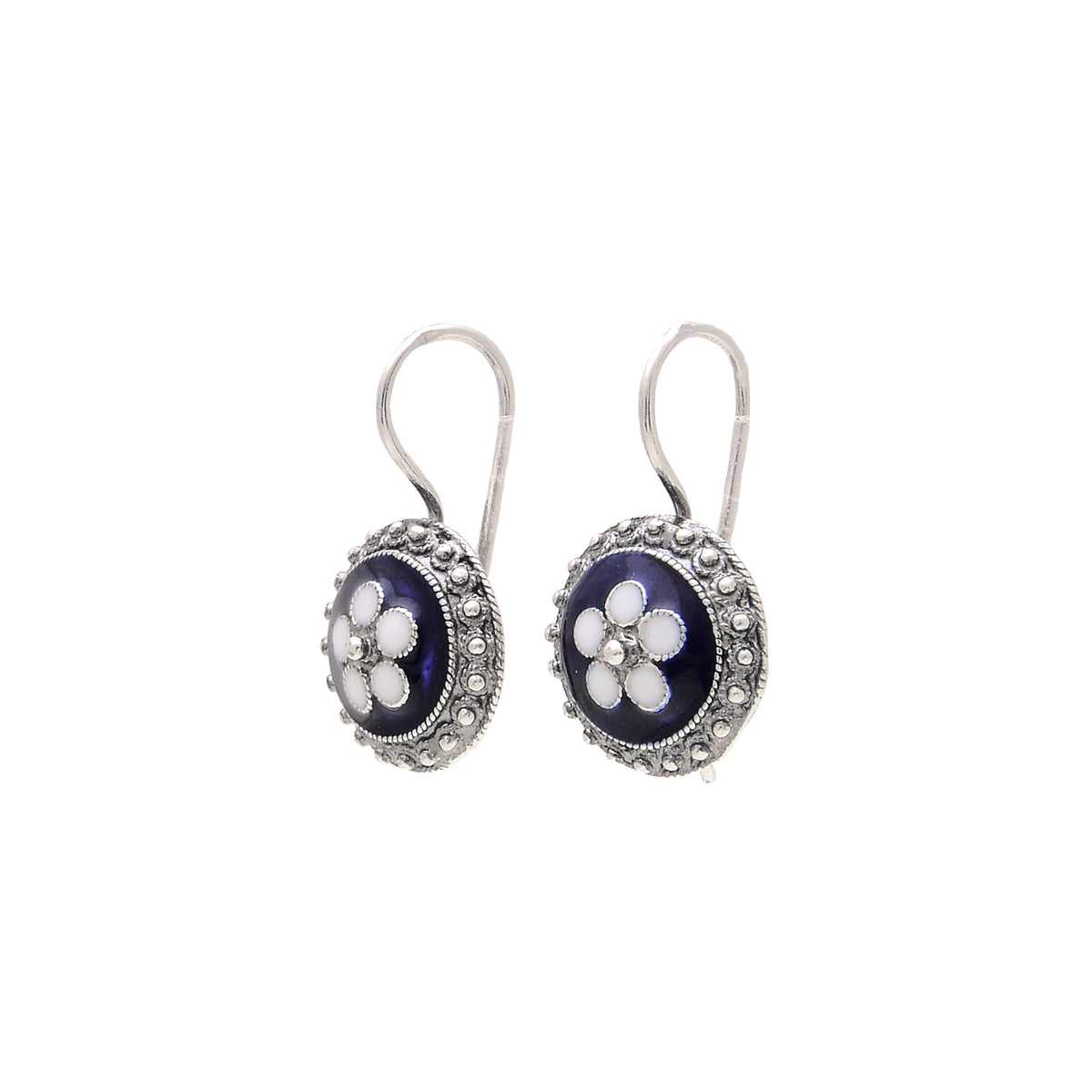 Caramujo Enamel Earrings | Sterling Silver