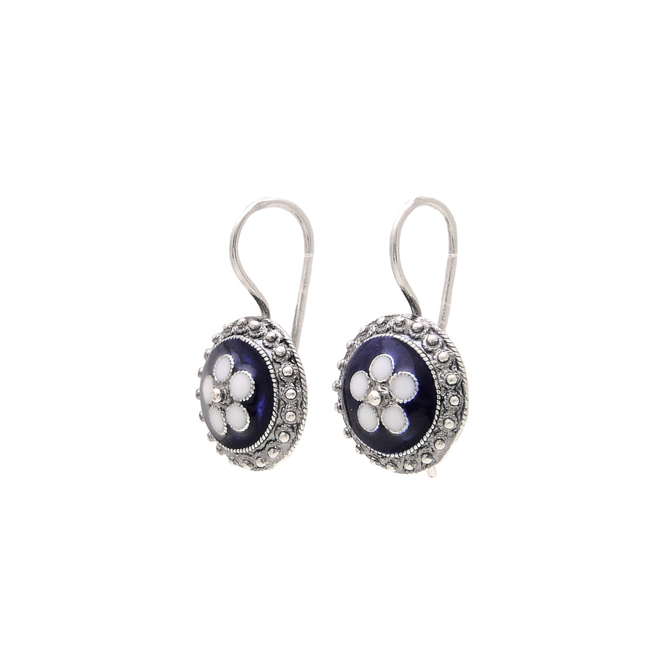 Caramujo Enamel Earrings | Sterling Silver