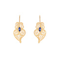 Earrings Heart of Viana Blue in Gold Plated Silver