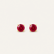 14K Gold Lab Ruby Stud Earrings 4mm