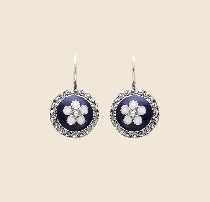 Caramujo Enamel Earrings | Sterling Silver