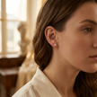 18K Gold Round CZ Stud Earrings 4mm