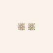 18K Gold Round CZ Stud Earrings 4mm