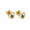 Open Heart Emerald Earrings — 18K Gold