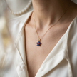 Sapphire & Ruby Flower Charm — 18K Gold