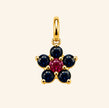 Sapphire & Ruby Flower Charm — 18K Gold
