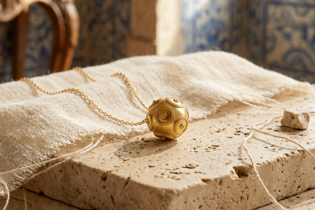 Viana's Conta Pendant Necklace | Gold-Plated Silver