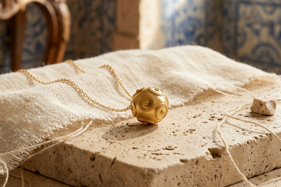 Viana's Conta Pendant Necklace | Gold-Plated Silver