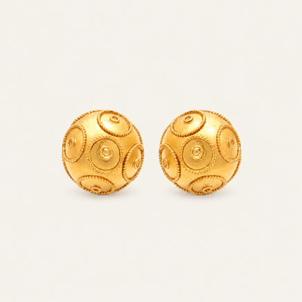 19.2K Gold Viana Bead Stud Earrings