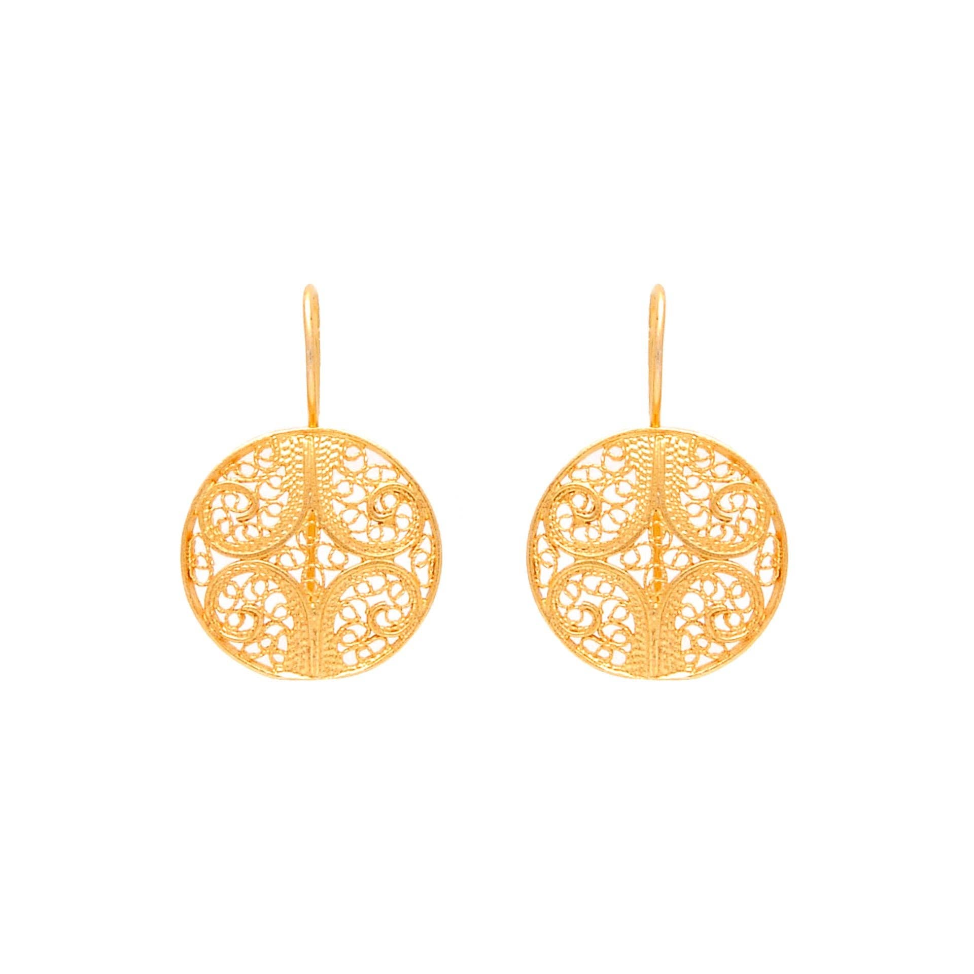 Earrings Circles in Gold Plated Silver