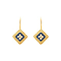 Earrings Rhomb Caramujo in Gold Plated Silver