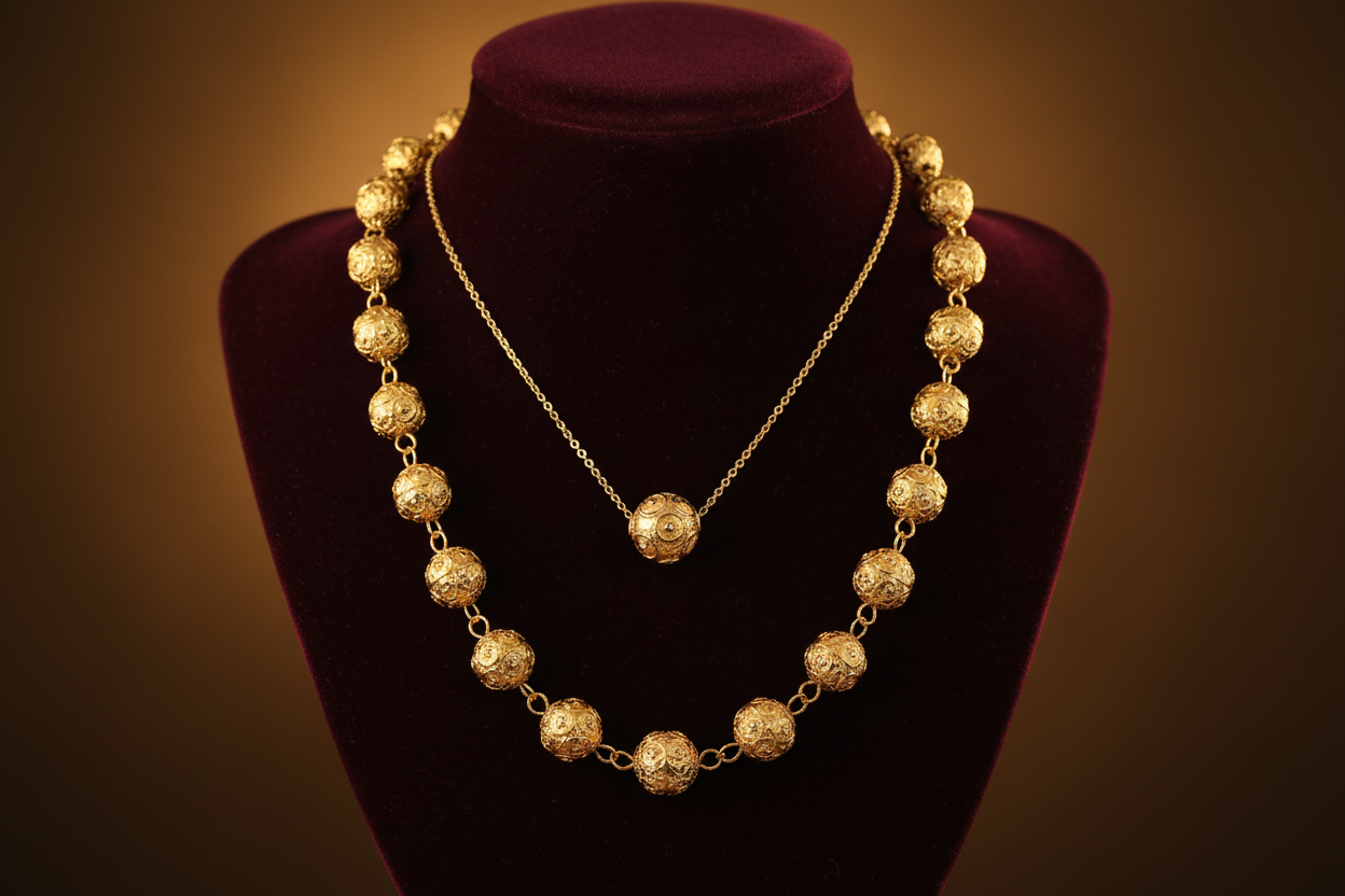 Portuguese Gold Necklaces Enhanced
